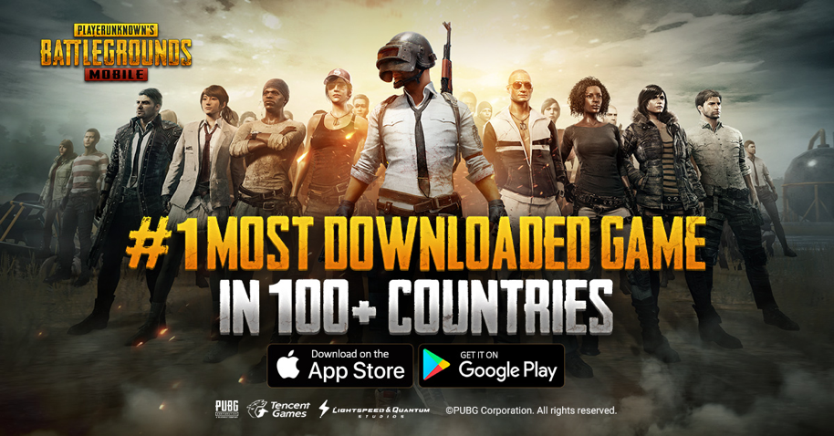 PUBG Mobile 100 か国で最もダウンロードされたゲーム第 1 位