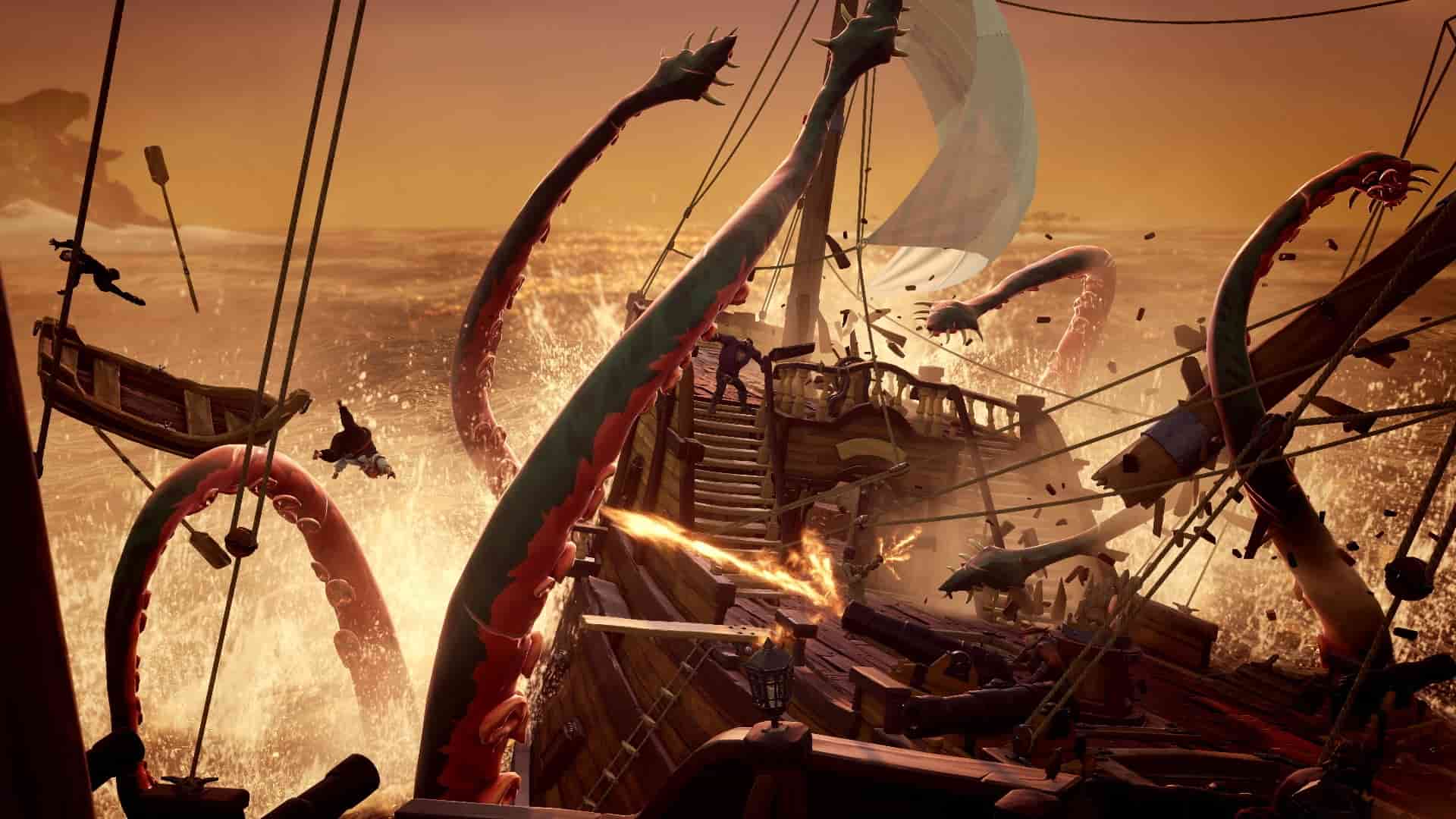 Sea of Thieves クラーケンがついに発見されました。ここで戦いをご覧ください